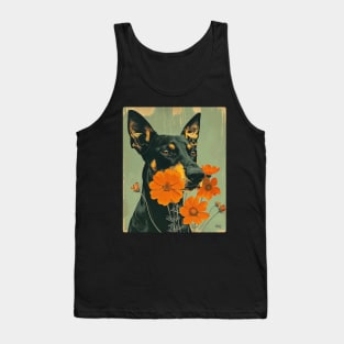 Doberman Flowers Photo Art Design For Dog Onwer Tank Top